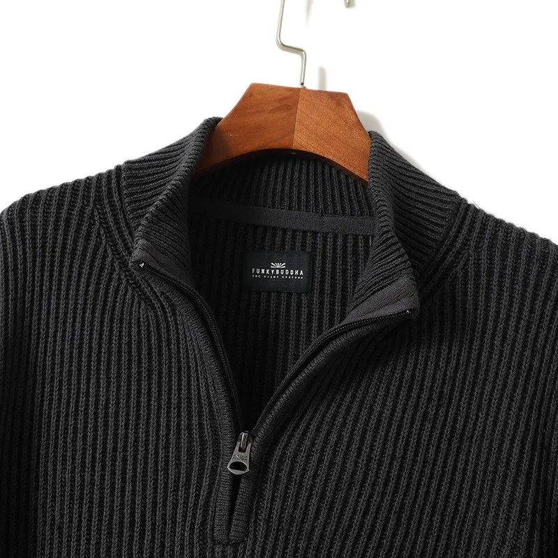 Men Knit Quarter Zip Sweater China