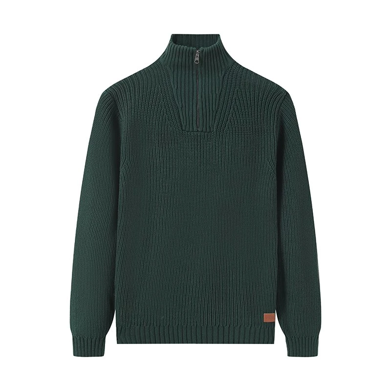 Zip Up Crew Neck Sweater